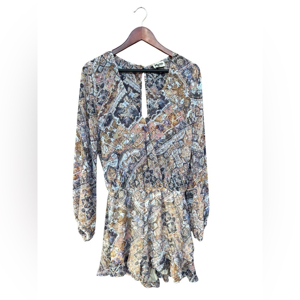 Show Me Your Mumu Womens Colorful Long Sleeve Romper Size Large Boho Hippie - Picture 5 of 8